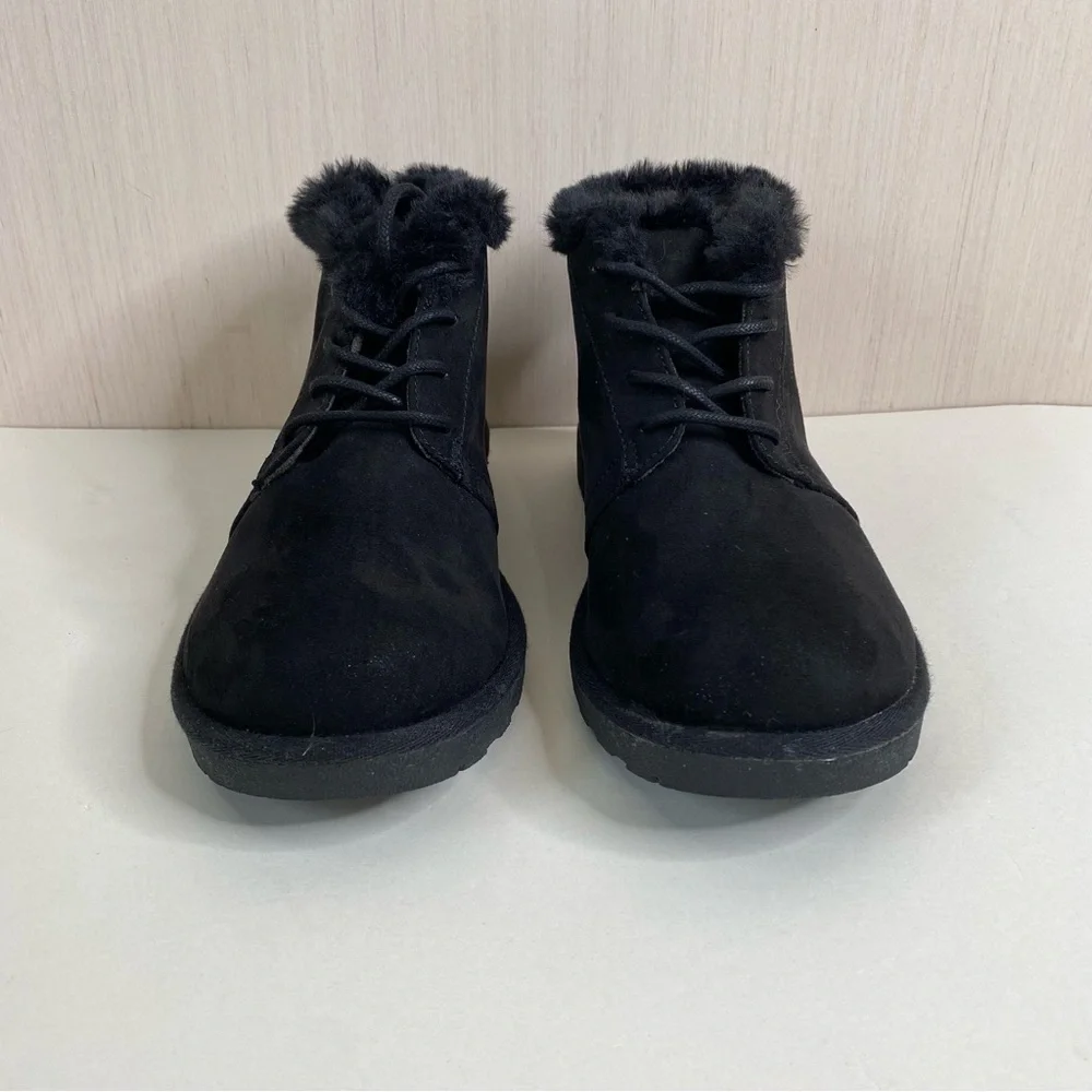 Makalu Women’s Kora Faux Fur Round Toe Lace Up Ankle Boots Size 7M